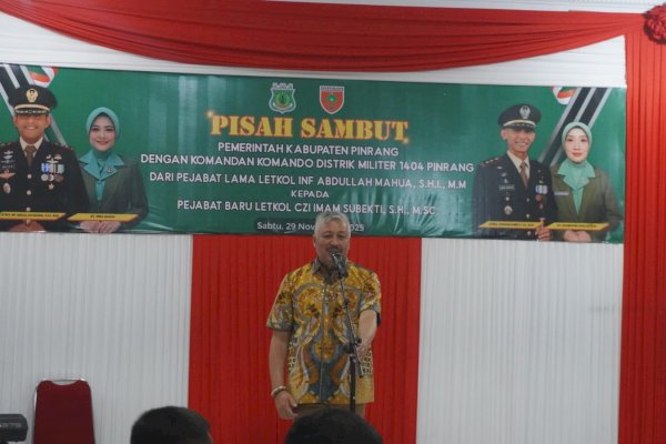 Pisah Sambut Komandan Kodim 1404/Pinrang, Momen Humanis Perkuat Sinergi Pemkab dan TNI