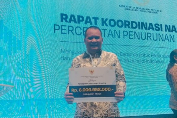 Pemkab Maros Raih Dana Insentif Fiskal Rp6 Miliar atas Prestasi Penurunan Stunting
