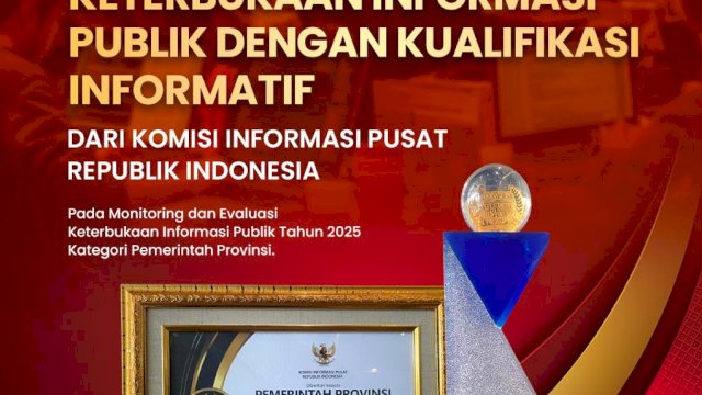 Pemprov Sulsel Raih Predikat Informatif dari Monev KI Pusat