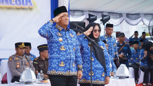 Bupati Ibas dan Wabup Puspa Pimpin Upacara HUT KORPRI Ke-54 di Luwu Timur