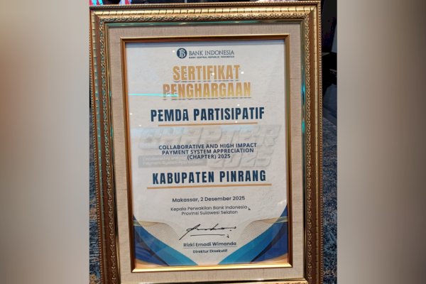 Digitalisasi Berbuah Manis, Pinrang Boyong Tiga Penghargaan Bergengsi dari Bank Indonesia