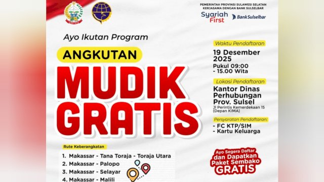 Layanan angkutan bus gratis bagi masyarakat dalam rangka libur Natal 2025 dan Tahun Baru 2026.