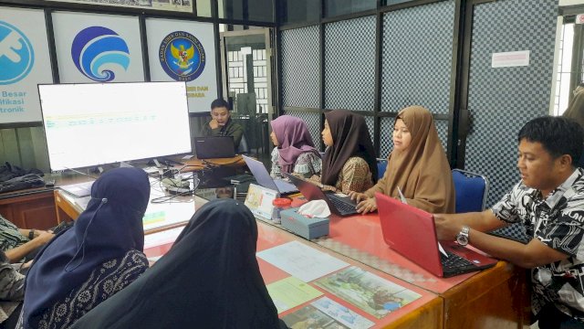 Diskominfo Sidrap menggelar coaching penginputan data Statistik SDI Kabupaten Sidrap. (Dok. Humas Pemkab Sidrap)