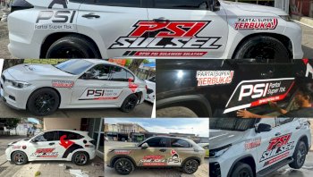 Jelang Rakernas PSI, Animo Warga Sulsel Meluap lewat Branding Ratusan Mobil, Ada Wajah Kaesang-Muammar Gandi