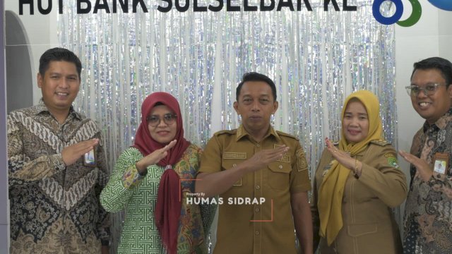 Syukuran HUT ke-65 Bank Sulselbar yang dihadiri Bupati Sidrap H. Syaharuddin Alrif di Kantor Bank Sulselbar Cabang Sidrap.