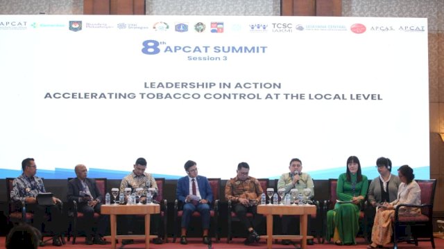 Wali Kota Makassar, Munafri Arifuddin, tampil sebagai pembicara dalam forum internasional Asia Pacific Cities Alliance for Tobacco Control (APCAT) Summit. (Dok. Humas Pemkot Makassar)