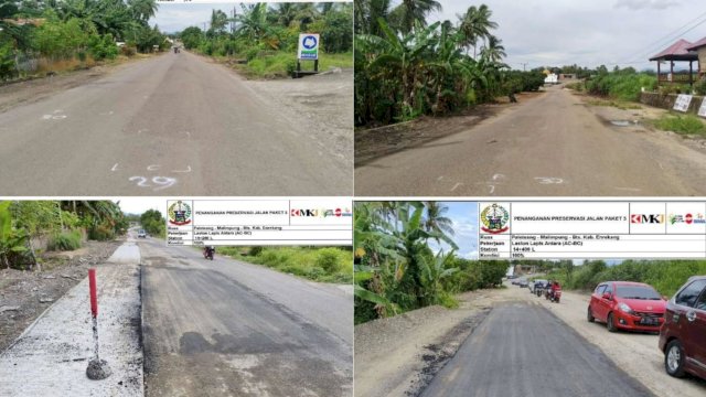 Progres penanganan preservasi Jalan Paket 3, khususnya ruas Jalan Paleteang&ndash;Malimpung.