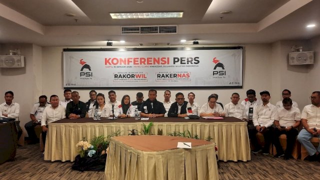 DPW PSI Sulawesi Selatan, menggelar konferensi pers persiapan Rakerwil dan Rakernas PSI.