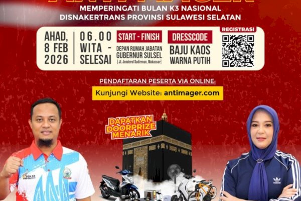 Bulan K3 Nasional 2026, Pemprov Sulsel Ajak Masyarakat Ikut Jalan Sehat Anti Mager