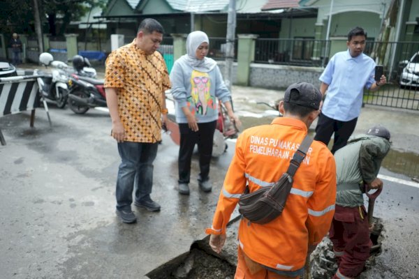 Respon Cepat Keluhan Warga, Wali Kota Munafri Tinjau dan Perbaiki Jalan Garuda, Mariso