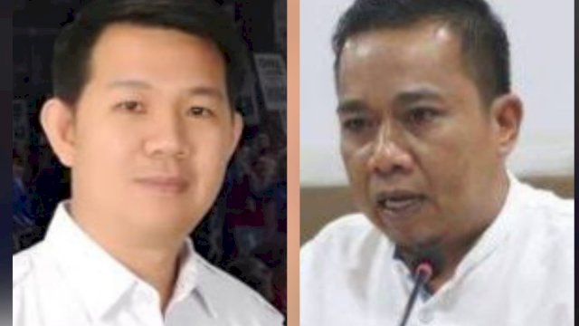 Ketua DPC Partai Gerindra Kota Makassar, Eric Horas, dan Sekretaris DPC Partai Gerindra Kota Makassar, Kasrudi.