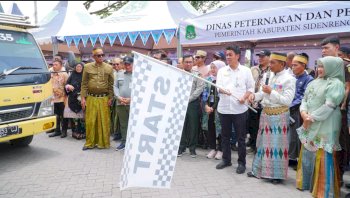 Sidrap Lepas 15 Truk Telur, Tegaskan Peran Daerah sebagai Penopang Pangan Nasional