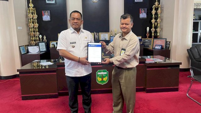 Bupati Luwu, Patahudding menerima kunjungan audiensi dari jajaran Kantor Pelayanan Pajak Pratama Palopo.