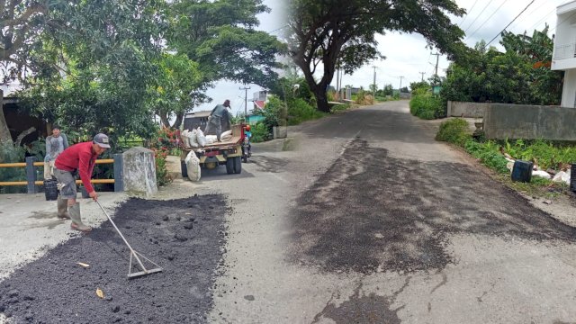 Dinas Bina Marga, Cipta Karya dan Tata Ruang (Bima Cipta) kembali melakukan perbaikan ruas jalan di Pinrang.