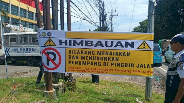 Penertiban terminal bayangan di sejumlah ruas jalan Kota Makassar.