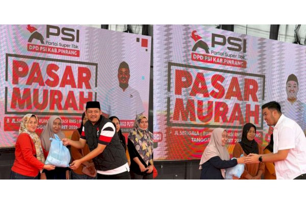 Bantu Warga Dapatkan Sembako Terjangkau, PSI Sulsel Gelar Pasar Murah di Pinrang