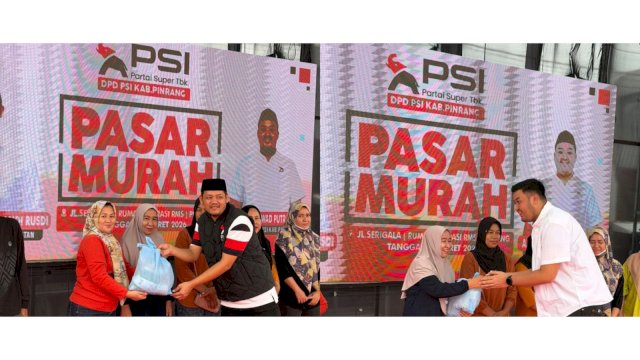 Kegiatan Pasar Murah PSI Sulsel di Kabupaten Pinrang.