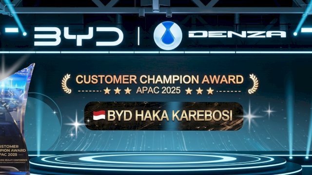 BYD Haka Karebosi meraih penghargaan bergengsi tingkat Asia Pasifik dalam ajang BYD Asia Pacific Dealer Conference 2025.