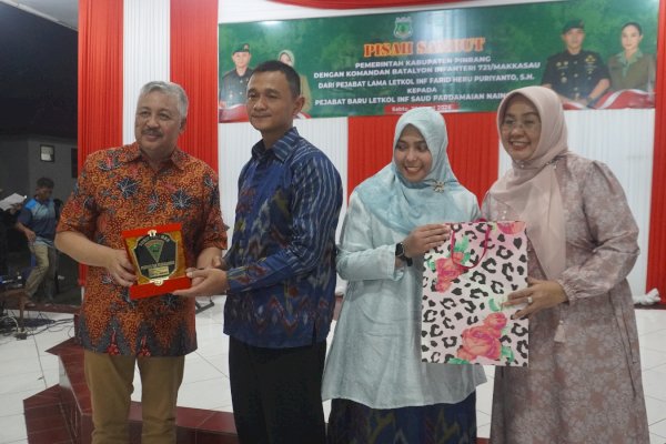 Pisah Sambut Danyon 721/Makkasau, Bupati Pinrang Tekankan Pentingnya Sinergi TNI–Pemda