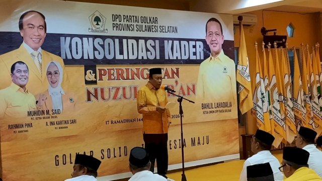 Plt Ketua DPD I Golkar Sulsel, Muhidin M Said.