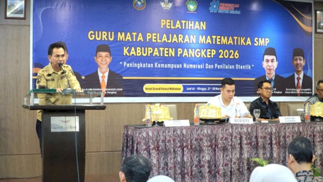 Bupati Yusran Buka Pelatihan Guru Matematika, Fokus Tingkatkan Numerasi di Pangkep