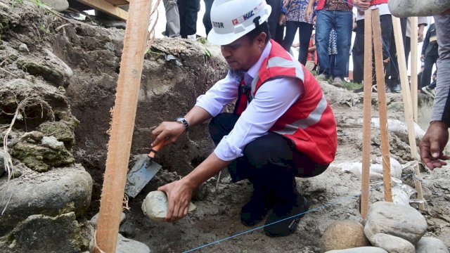 Gubernur Sulsel, Andi Sudirman Sulaiman, Groundbreaking Paket 4 MYP Irigasi di Luwu Utara.