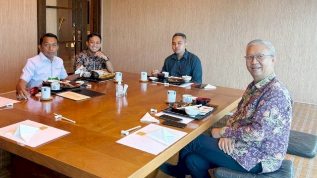 Bupati Sidrap, Syaharuddin Alrif, bertemu dengan Direktur Utama Trans Entertainment, Budi Kaliwono.