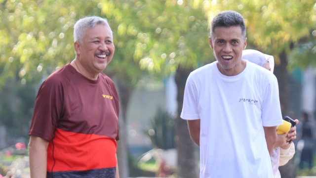 Bupati Pinrang, A. Irwan Hamid, saat mengikuti Car Free Day.