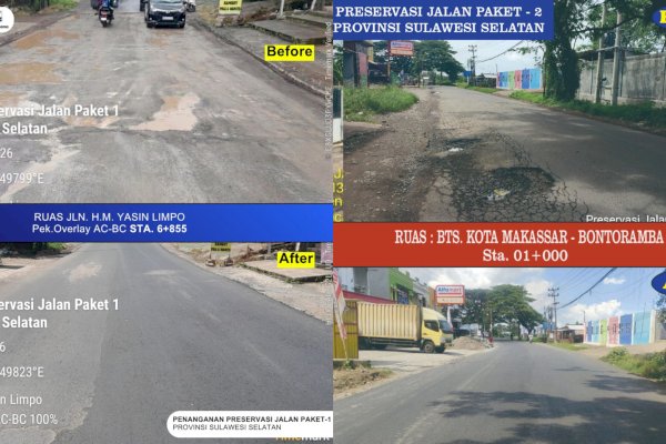 Program MYP Sulsel Tunjukkan Progres, Perbaikan Jalan di Lima Paket Terus Dikebut