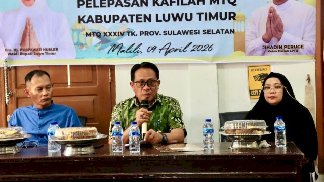 Sekretaris Daerah Kabupaten Luwu Timur, Ramadhan Pirade, memberikan pengarahan sekaligus secara resmi melepas kafilah Musabaqah Tilawatil Qur&rsquo;an (MTQ) Kabupaten Luwu Timur.