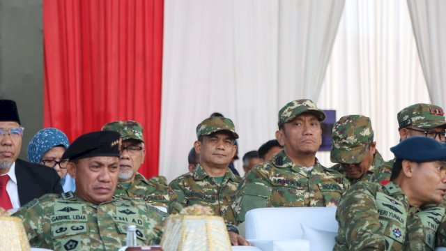 Wakil Bupati Pinrang, Sudirman Bungi, S.IP., M.Si menghadiri upacara penetapan Komponen Cadangan (Komcad) ASN.