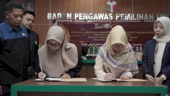 Bawaslu Sulsel-Unibos Perkuat Kolaborasi Pengawasan Pemilu Lewat Penandatanganan MoU