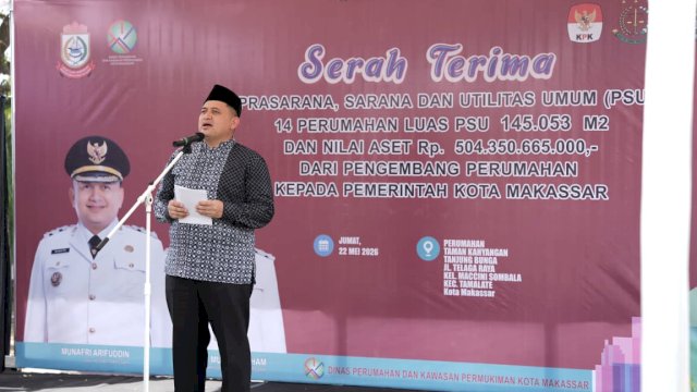 Penyerahan PSU Perumahan Taman Kahyangan dari pengembang PT GMTD kepada Pemkot Makassar yang disaksikan langsung Wali Kota Makassar, Munafri Arifuddin.