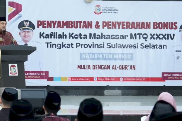 Wali Kota-Ketua TP PKK Makassar Beri Bonus dan Apresiasi 47 Peserta Juara Lomba MTQ Sulsel