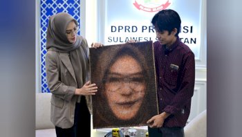 Cicu Apresiasi Karya Seniman Muda Bulukumba, Lukisan Benang Kasman Tubillahi Jadi Simbol Kreativitas Anak Sulsel