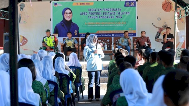 Ketua Komisi B DPRD Sulsel, Andi Azizah Irma Wahyudiyati, turun langsung melakukan pengawasan APBD Sulsel di SMAN 1 Pinrang.