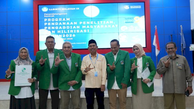 Penandatanganan kontrak Pendanaan Penelitian, Pengabdian kepada Masyarakat, dan Hilirisasi Tahun 2026 lingkup LLDIKTI Wilayah IX.
