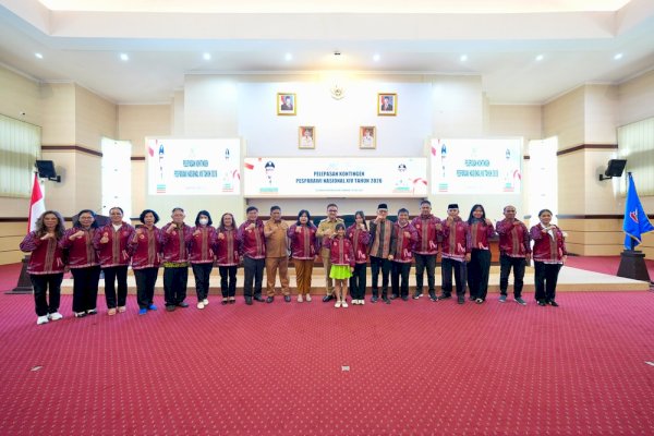 Pemprov Sulsel Lepas 196 Kontingen Pesparawi Nasional XIV ke Papua Barat