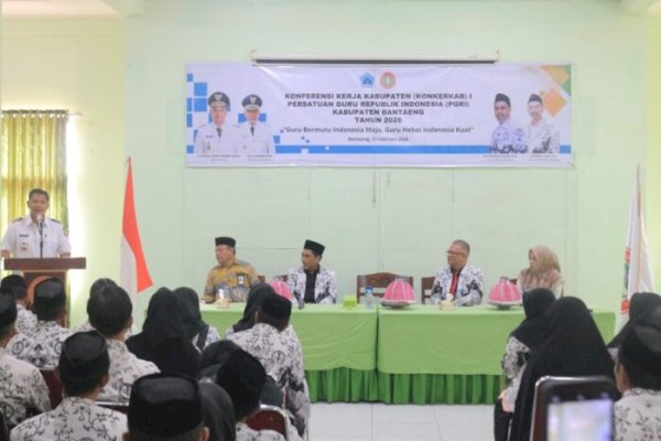 Buka Konkerkab I PGRI 2026, Bupati Bantaeng Tegaskan Pendidikan Jadi Prioritas Pembangunan