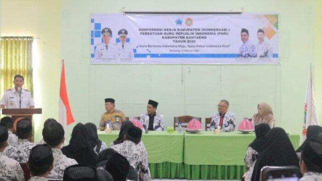 Buka Konkerkab I PGRI 2026, Bupati Bantaeng Tegaskan Pendidikan Jadi Prioritas Pembangunan