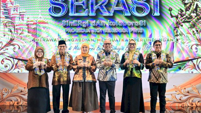 Wakil Wali Kota Makassar, Aliyah Mustika Ilham, menghadiri kegiatan Sinergi dan Kolaborasi (SERASI) Program Jaminan Kesehatan Nasional (JKN) bersama Persatuan Wredatama Republik Indonesia (PWRI) yang diselenggarakan oleh BPJS Kesehatan.