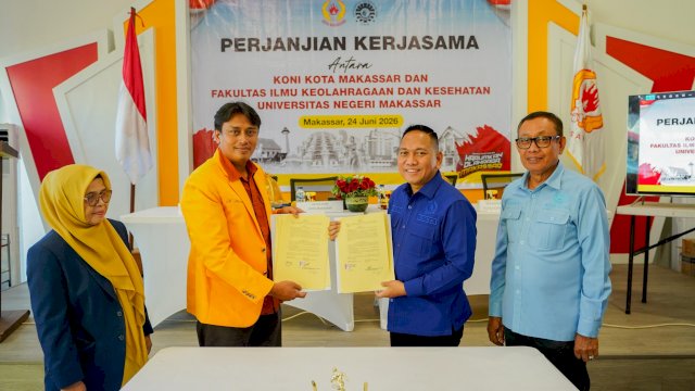 KONI Kota Makassar resmi menjalin kerja sama dengan Fakultas Ilmu Keolahragaan dan Kesehatan Universitas Negeri Makassar.