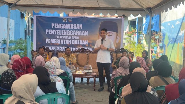 Anggota DPRD Sulawesi Selatan dari Fraksi NasDem, Andre Prasetyo Tanta (APT) melaksanakan kegiatan pengawasan APBD Sulsel.