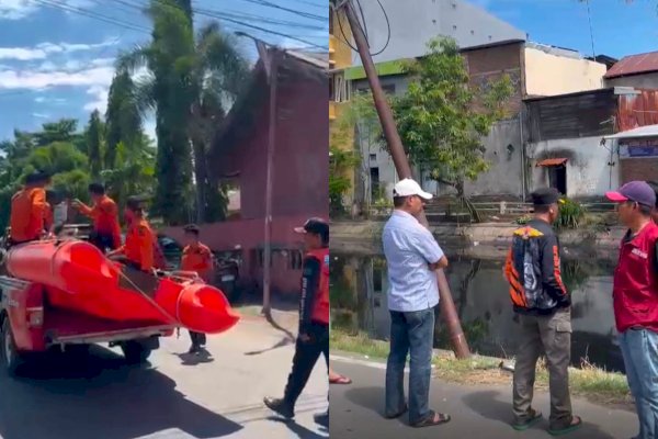 Puluhan Personel BPBD & Tim Kecamatan Turun Bersihkan Kanal Kandea dari Sampah Kiriman