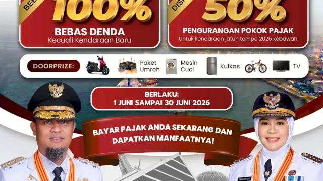 Pemprov Sulsel Hapus Denda Pajak Kendaraan 100 Persen, Beri Diskon Pokok Pajak hingga 50 Persen
