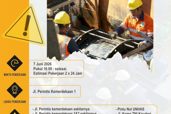 Kebocoran Pipa 400 Mm di Perintis Kemerdekaan Diperbaiki, PDAM Makassar Siapkan Normalisasi Layanan