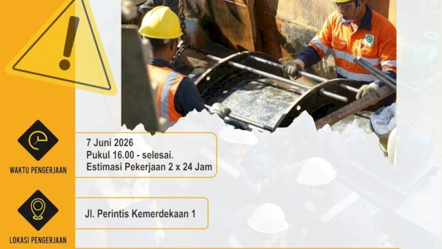 Kebocoran Pipa 400 Mm di Perintis Kemerdekaan Diperbaiki, PDAM Makassar Siapkan Normalisasi Layanan