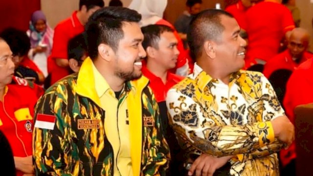 Ketua AMPG Sulsel, Rahman Pina, bersama Sekretaris AMPG Sulsel, Zulham Arief.
