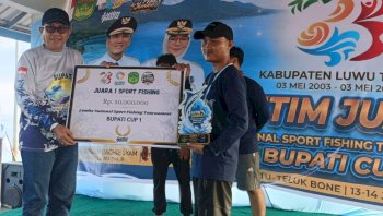 Sekda Lutim Tutup National Sport Fishing Tournament Bupati Cup I, Tim Mata Kail Raih Juara Umum