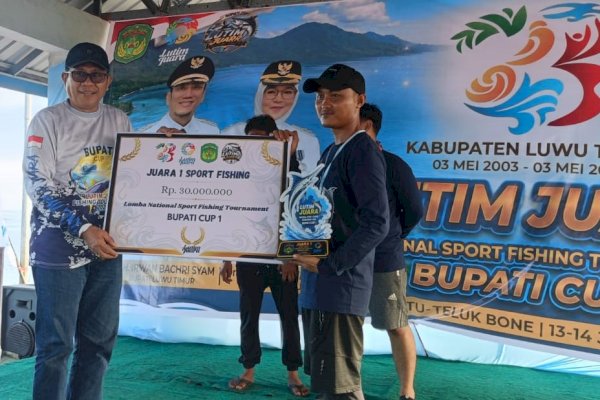Sekda Lutim Tutup National Sport Fishing Tournament Bupati Cup I, Tim Mata Kail Raih Juara Umum